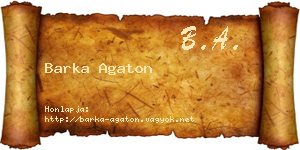 Barka Agaton névjegykártya